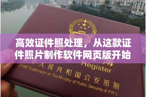 全国高效证件照处理，从这款证件照片制作软件网页版开始