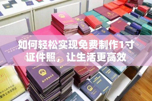 全国如何轻松实现免费制作1寸证件照，让生活更高效