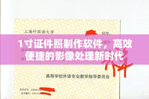 全国1寸证件照制作软件，高效便捷的影像处理新时代