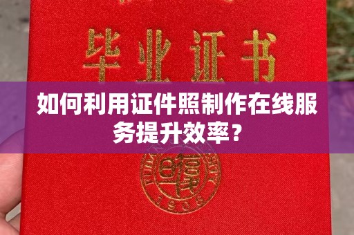 全国如何利用证件照制作在线服务提升效率？